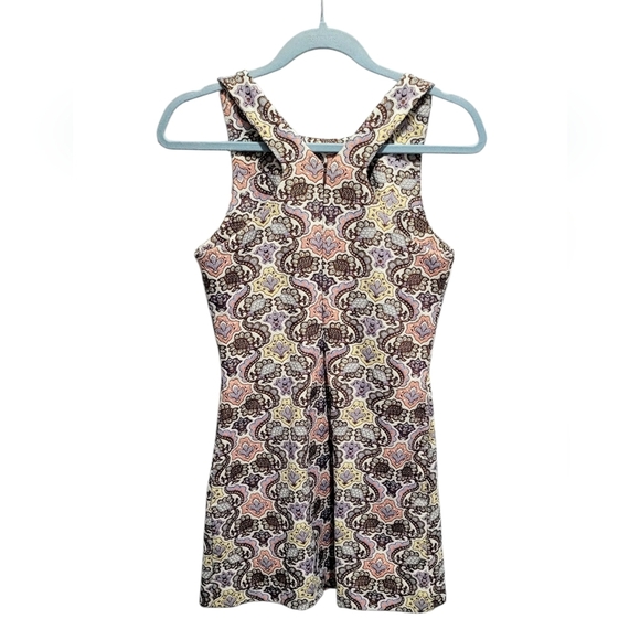 Zara Trafaluc Metallic Jacquard Racer Back Dress Size Small - Picture 4 of 9